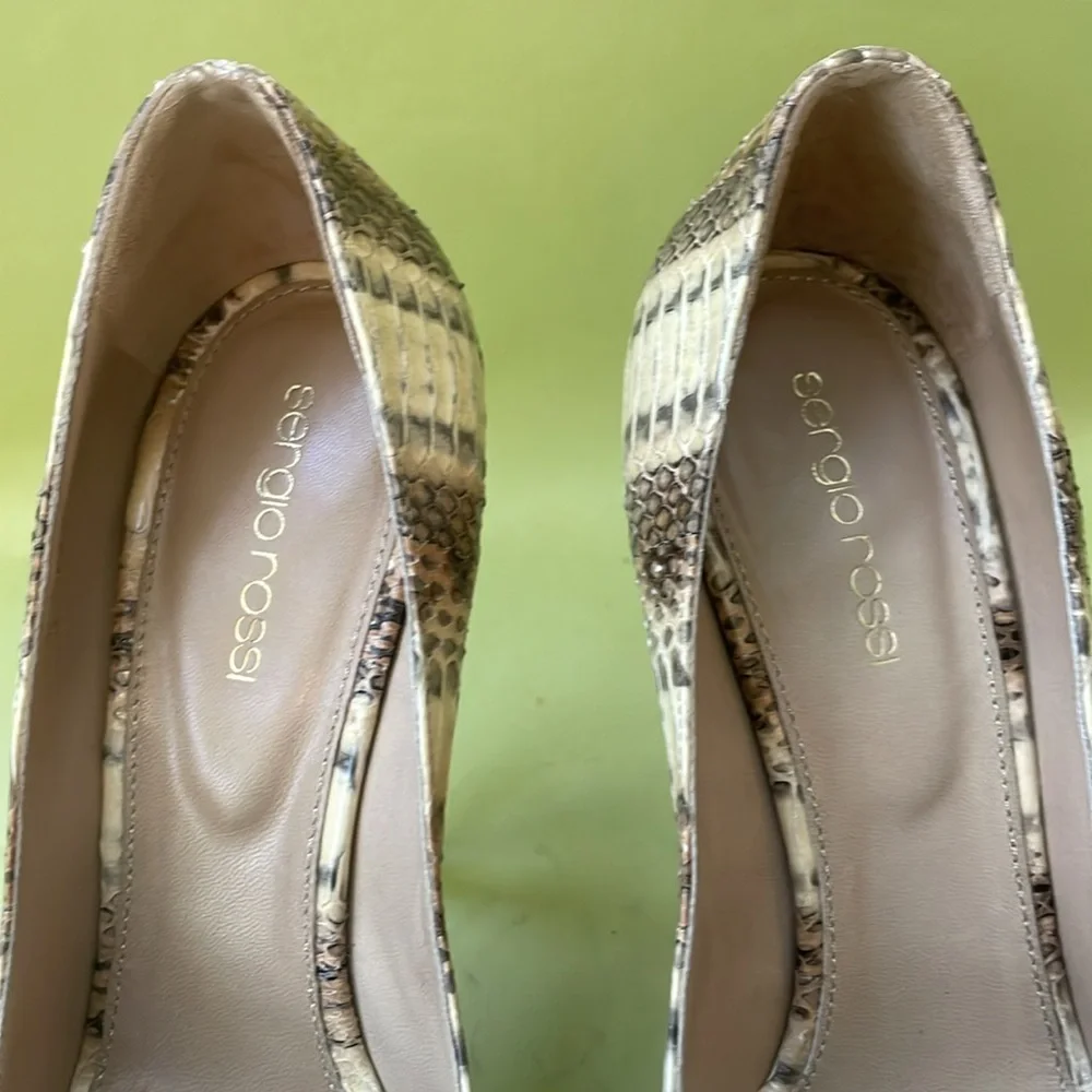 Multicolored Sergio Rossi snake skin platform